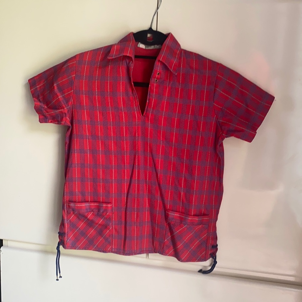 Vintage 70s cropped Plaid top